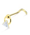 Dangling Triangle Curved Nose Stud NSKB-798